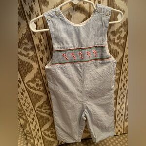 Blue Gingham Kids Overalls